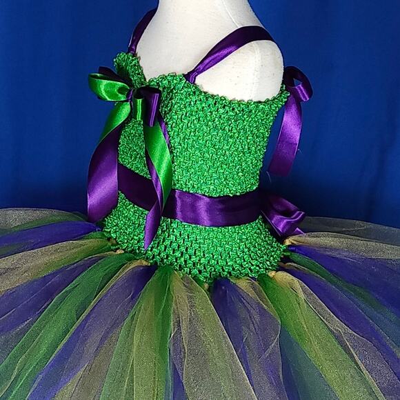 BLACK FRIDAY SALE - TuTu Dress Purple, Green, Black & Gold, Size 6 - 9 Youth NWT - Picture 6 of 10
